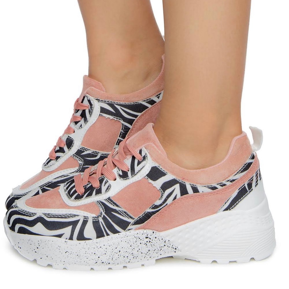 Qupid terrace blush/zebra print‎ sneakers size 7 - Picture 14 of 14